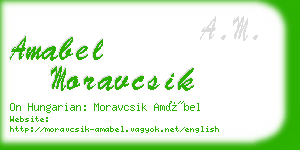 amabel moravcsik business card